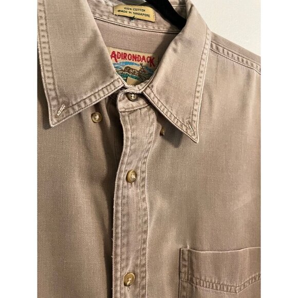 Adirondack Outdoors Shirt Khaki L Sportsman Fishing Neutral Retro Hunting - Picture 7 of 12